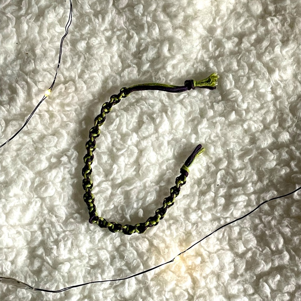 urban outfitters purple&green braided bracelet